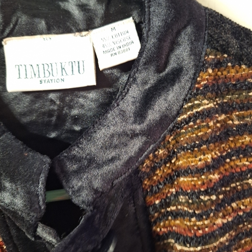 Timbuktu Station Black Red Patchwork Jacket Medium - Picture 4 of 7